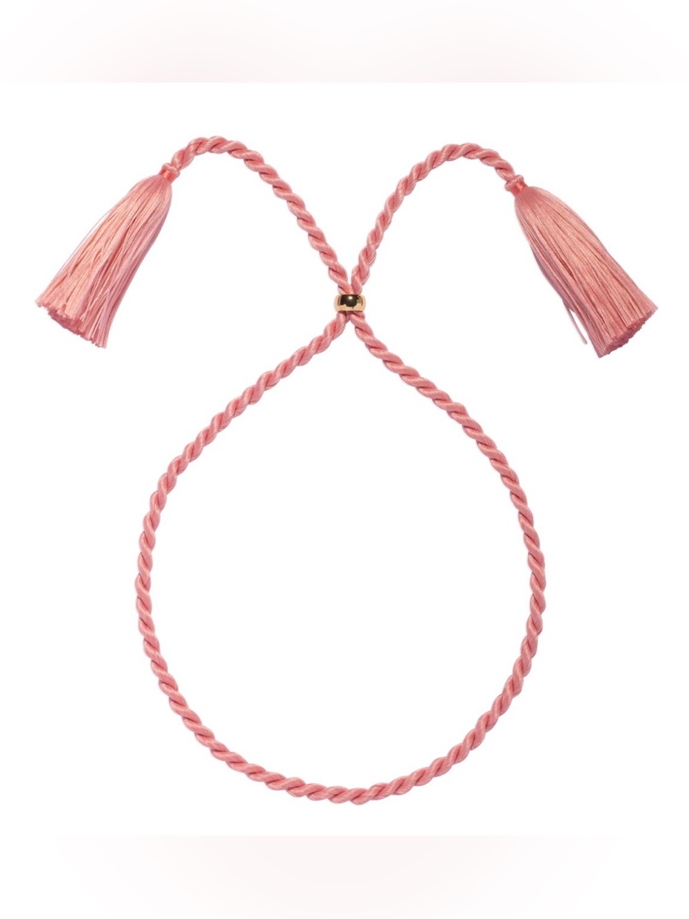 Loren Hope Marina Silk Cord Necklace Pink Tassel Rope Necklace Boho Minimalist